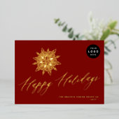 Prettige feestdagen Elegant script corporate LOGO (Staand Voorkant)