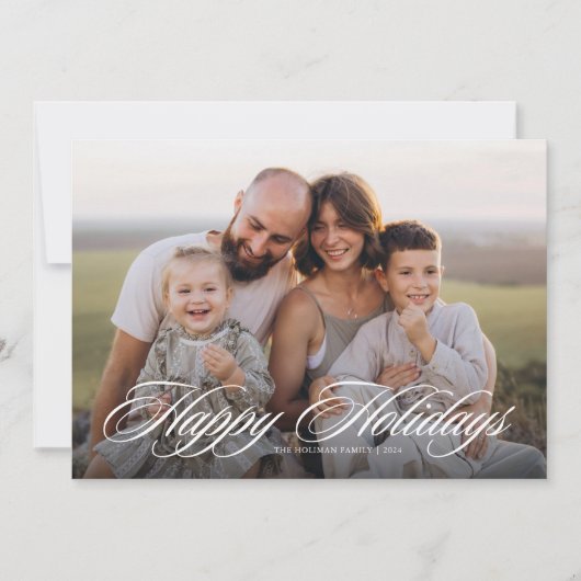 Prettige feestdagen Elegant script Feestdagenkaart (Voorkant)