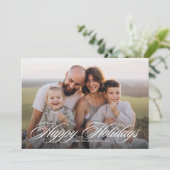 Prettige feestdagen Elegant script Feestdagenkaart (Staand voorkant)