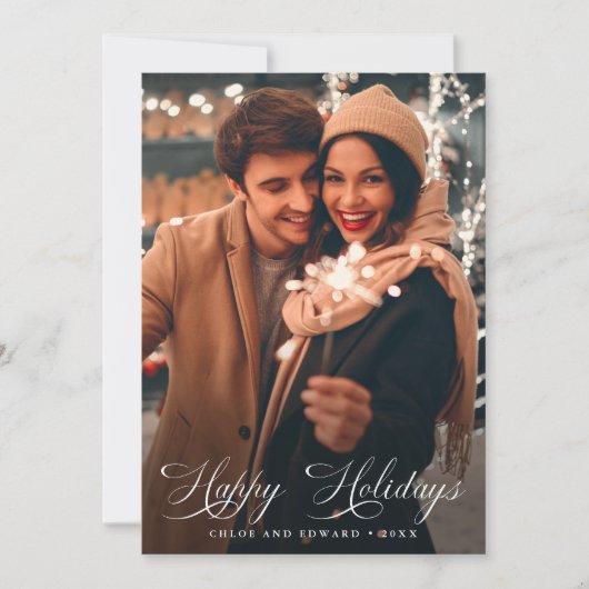 Prettige feestdagen Elegant script Feestdagenkaart (Voorkant)