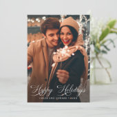 Prettige feestdagen Elegant script Feestdagenkaart (Staand voorkant)