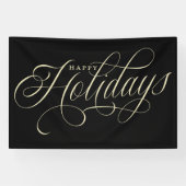Prettige feestdagen Elegant script Spandoek (Horizontaal)