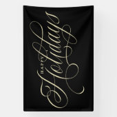 Prettige feestdagen Elegant script Spandoek (Verticaal)