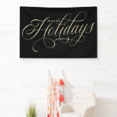 Prettige feestdagen Elegant script Spandoek (Insitu)