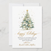 Prettige feestdagen Elegant | Script Tree Non Phot Feestdagenkaart (Voorkant)