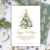 Prettige feestdagen Elegant | Script Tree Non Phot Feestdagenkaart