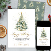 Prettige feestdagen Elegant | Script Tree Non Phot Feestdagenkaart