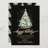 Prettige feestdagen Elegant | Script Tree Non Phot Feestdagenkaart (Voorkant / Achterkant)