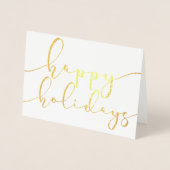 Prettige feestdagen Elegant Script Vakantie Foto G Folie Kaarten (Voorkant)