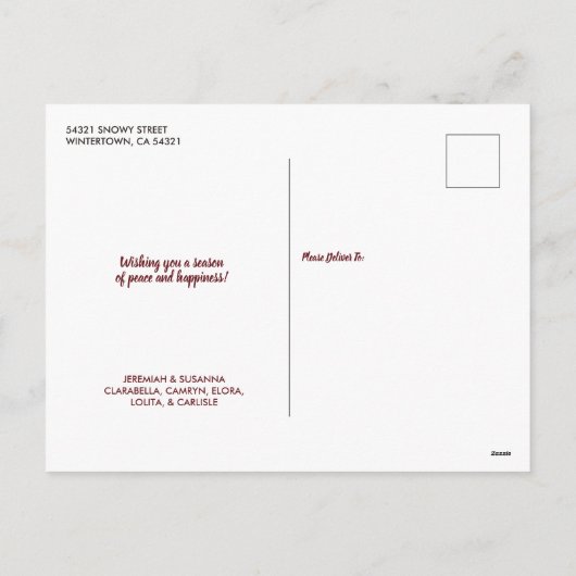 prettige feestdagen Elegant Typografie (Achterkant)