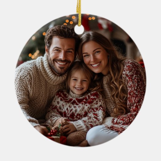 Prettige feestdagen Elegant | Warm Gold Pine Fores Keramisch Ornament (Achterkant)