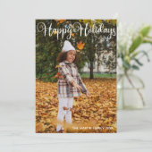 prettige feestdagen Elegant White Typografie Feestdagenkaart (Staand voorkant)