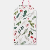 Prettige feestdagen Elegant Winter Botanisch Bladg Cadeaulabel (Achterkant)