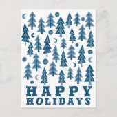 PRETTIGE FEESTDAGEN Elegant wintermaanlicht bos Briefkaart (Voorkant)