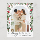 Prettige feestdagen Elegante Botanische Boog 1 Fot Briefkaart (Voorkant)