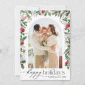 Prettige feestdagen Elegante botanische boog Feestdagenkaart (Voorkant)