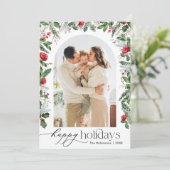 Prettige feestdagen Elegante botanische boog Feestdagenkaart (Staand voorkant)