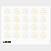 Prettige feestdagen Elegante Faux Gold Ronde Sticker (Vel)