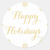 Prettige feestdagen Elegante Faux Gold Ronde Sticker (Voorkant)