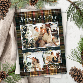 Prettige feestdagen Elegante formele plaid familie Feestdagenkaart