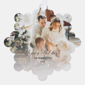 Prettige feestdagen Elegante foto Ornament Kaart (Voorkant)