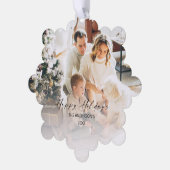 Prettige feestdagen Elegante foto Ornament Kaart (Links)