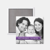 Prettige feestdagen Elegante foto van de Paarse li Magneet (Voorkant / Achterkant)