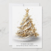 Prettige feestdagen Elegante goudwitte kerstboom Feestdagenkaart (Voorkant)