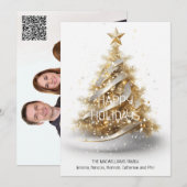 Prettige feestdagen Elegante goudwitte kerstboom Feestdagenkaart (Voorkant / Achterkant)