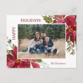 Prettige feestdagen Elegante kerstbloemen Briefkaart (Voorkant)