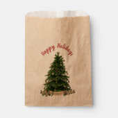 Prettige feestdagen Elegante Kerstboom Bedankzakje (Voorkant)