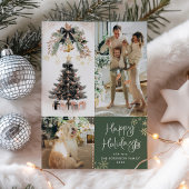 Prettige feestdagen Elegante kerstboom donker Feestdagenkaart