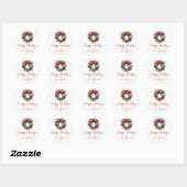 Prettige feestdagen Elegante Kerstkrans Ronde Sticker (Vel)