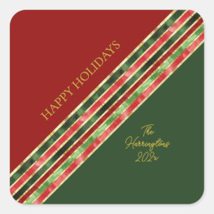 Prettige feestdagen Elegante kleurrijke kerst Vierkante Sticker