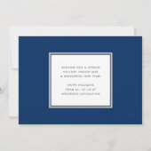 Prettige feestdagen Elegante moderne blauwe vogel Feestdagenkaart (Achterkant)