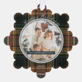 Prettige feestdagen Elegante Rich Plaid Heirloom S Ornament Kaart (Voorkant)