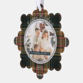 Prettige feestdagen Elegante Rich Plaid Heirloom S Ornament Kaart (Links)