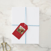 Prettige feestdagen Elegante rode strik "?" kerstf Cadeaulabel (Met Touw)