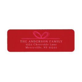 Prettige feestdagen Elegante rode strik "?" kerstf Etiket