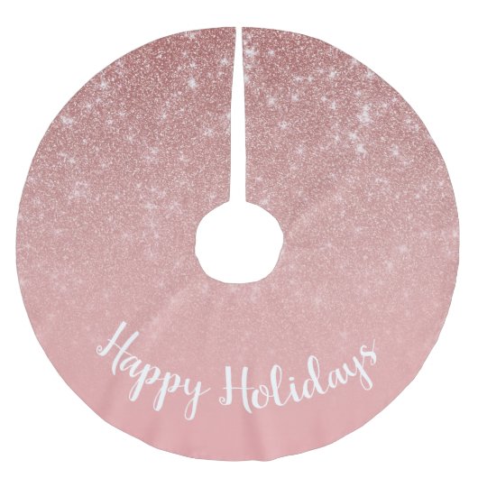 Prettige feestdagen Elegante roze faux glitter tex Kerstboom Rok (Voorkant)