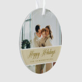 Prettige feestdagen Elegante scriptkalligrafie Ornament (voorkant)
