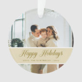 Prettige feestdagen Elegante scriptkalligrafie Ornament (voorkant)