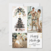 Prettige feestdagen Elegante zwarte en gouden boge Feestdagenkaart (Voorkant)