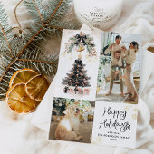 Prettige feestdagen Elegante zwarte en gouden boge Feestdagenkaart