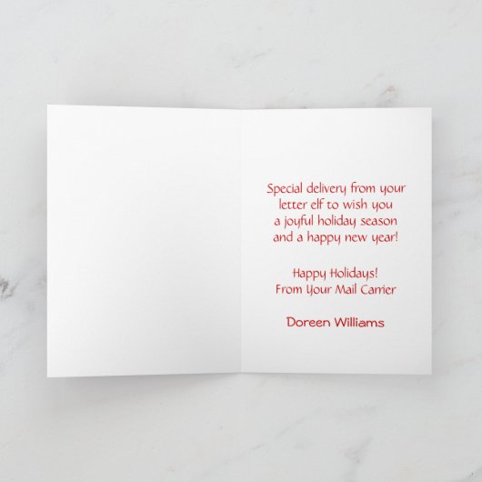 Prettige feestdagen Elf en brievenbus Kaart (Binnen)