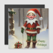 Prettige feestdagen ELF magnetische Kaart (Voorkant / Achterkant)