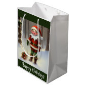 prettige feestdagen Elf Medium Cadeauzakje (Achterkant Gekanteld)
