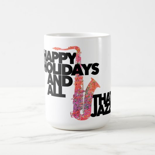 Prettige feestdagen En All That Jazz saxofonist Koffiemok (Center)