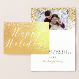 prettige feestdagen en Glitter Classic Typography Folie Kaarten