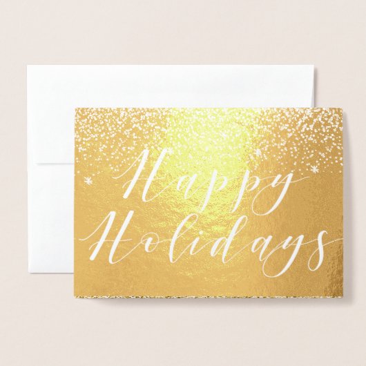 prettige feestdagen en Glitter Classic Typography  Folie Kaarten (Voorkant met envelop)